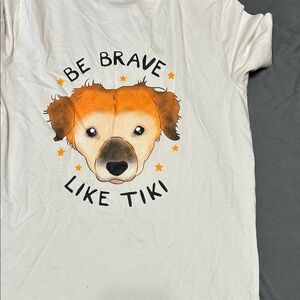 Be Brave Like Tiki Short Sleeve Tee - Cream with Orange Graphic